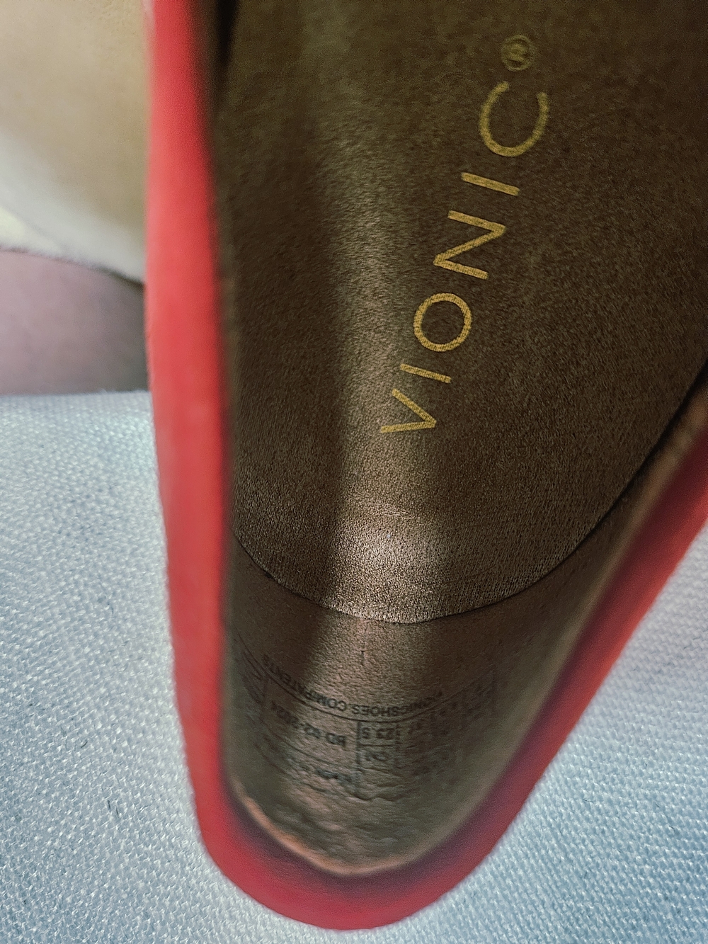 Vionic Klara Cherry Tomato Red Suede Leather Flats Size 7 - Orthopedic Support - Picture 10 of 16